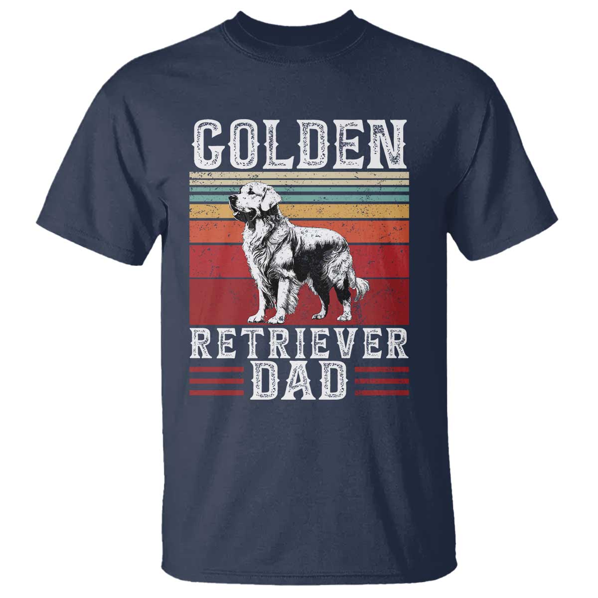 Retro Dog Golden Dad T Shirt Fathers Day Gift for Dog Lovers Golden Retriever Dad - Wonder Print Shop