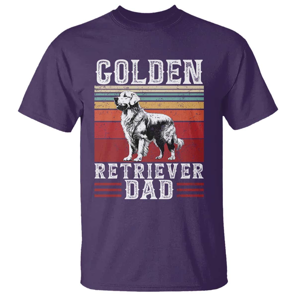 Retro Dog Golden Dad T Shirt Fathers Day Gift for Dog Lovers Golden Retriever Dad - Wonder Print Shop