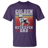 Retro Dog Golden Dad T Shirt Fathers Day Gift for Dog Lovers Golden Retriever Dad - Wonder Print Shop