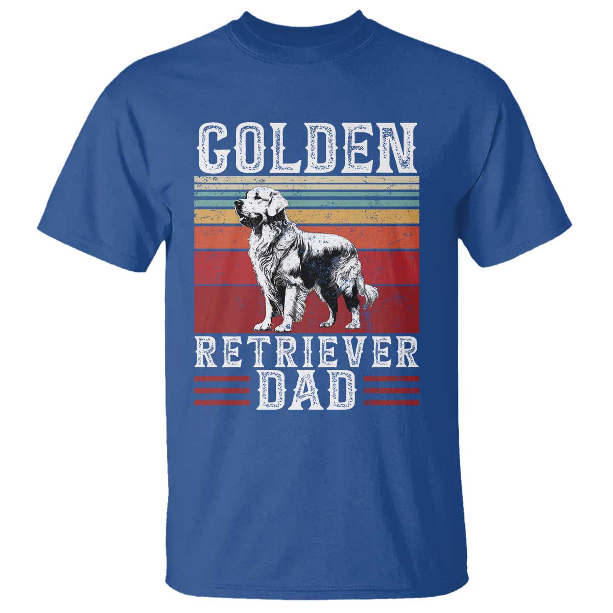 Retro Dog Golden Dad T Shirt Fathers Day Gift for Dog Lovers Golden Retriever Dad - Wonder Print Shop