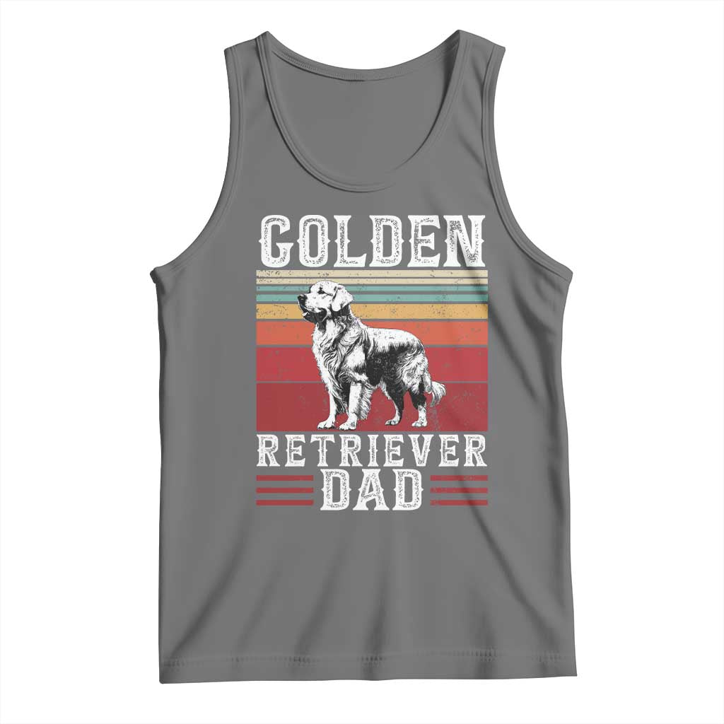 Retro Dog Golden Dad Tank Top Fathers Day Gift for Dog Lovers Golden Retriever Dad - Wonder Print Shop