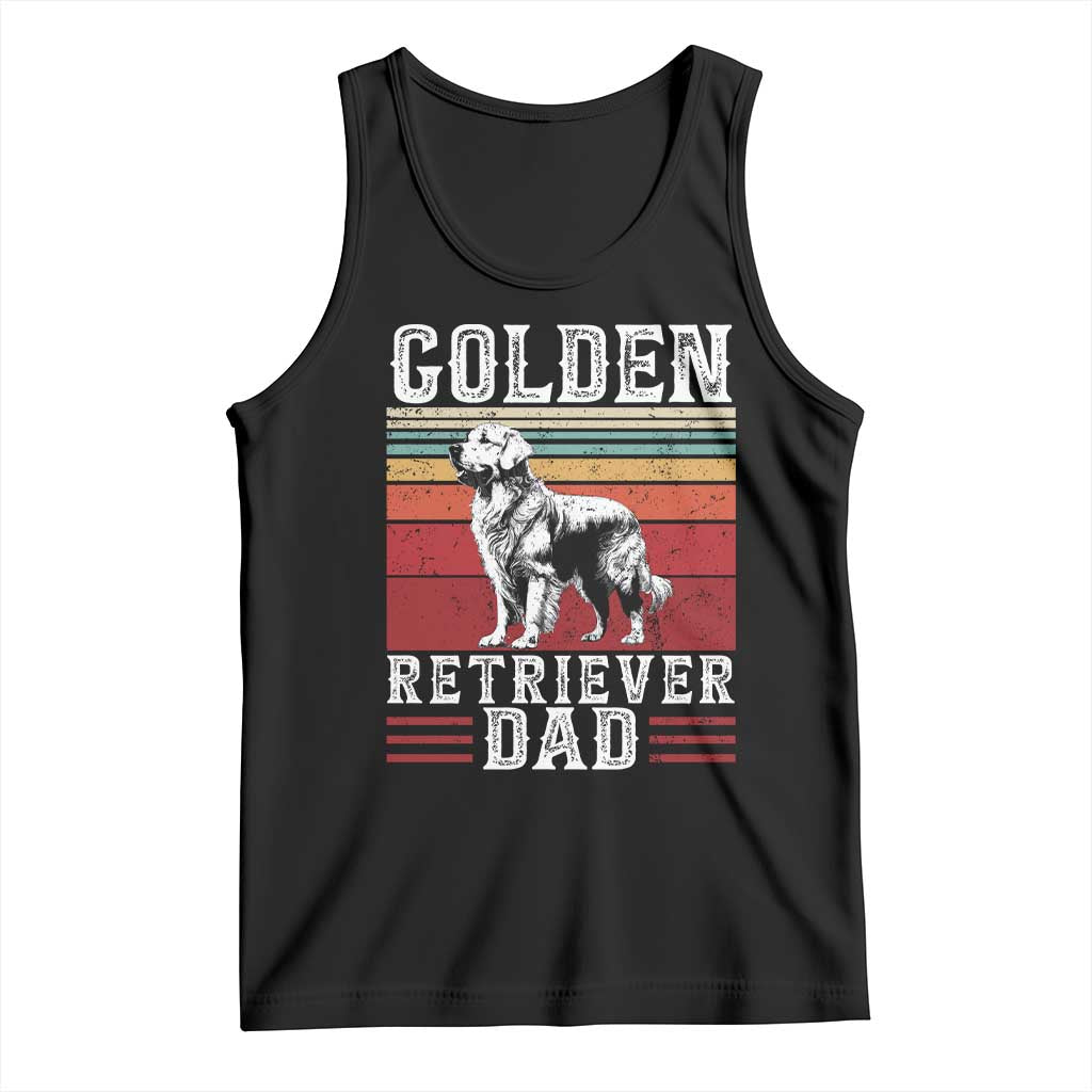 Retro Dog Golden Dad Tank Top Fathers Day Gift for Dog Lovers Golden Retriever Dad - Wonder Print Shop