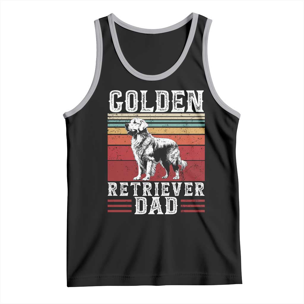 Retro Dog Golden Dad Tank Top Fathers Day Gift for Dog Lovers Golden Retriever Dad - Wonder Print Shop