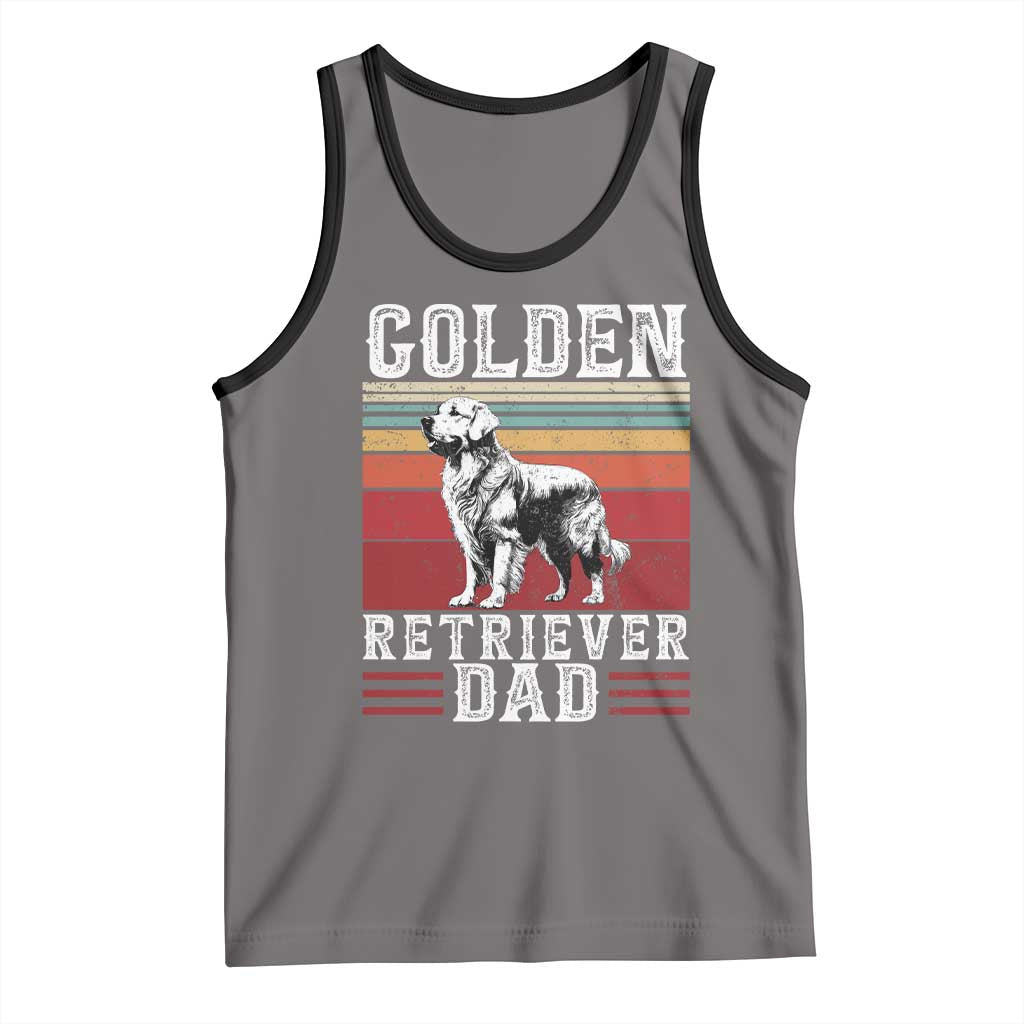 Retro Dog Golden Dad Tank Top Fathers Day Gift for Dog Lovers Golden Retriever Dad - Wonder Print Shop