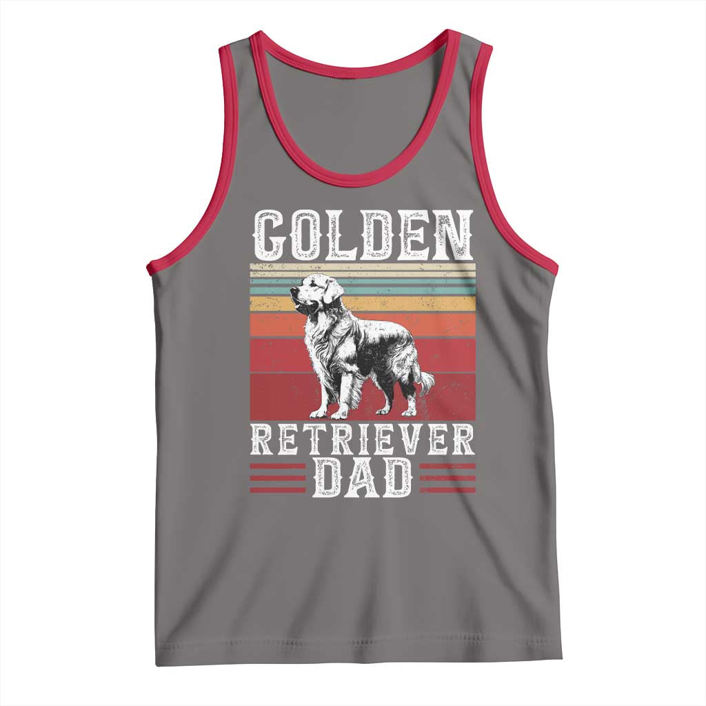 Retro Dog Golden Dad Tank Top Fathers Day Gift for Dog Lovers Golden Retriever Dad - Wonder Print Shop