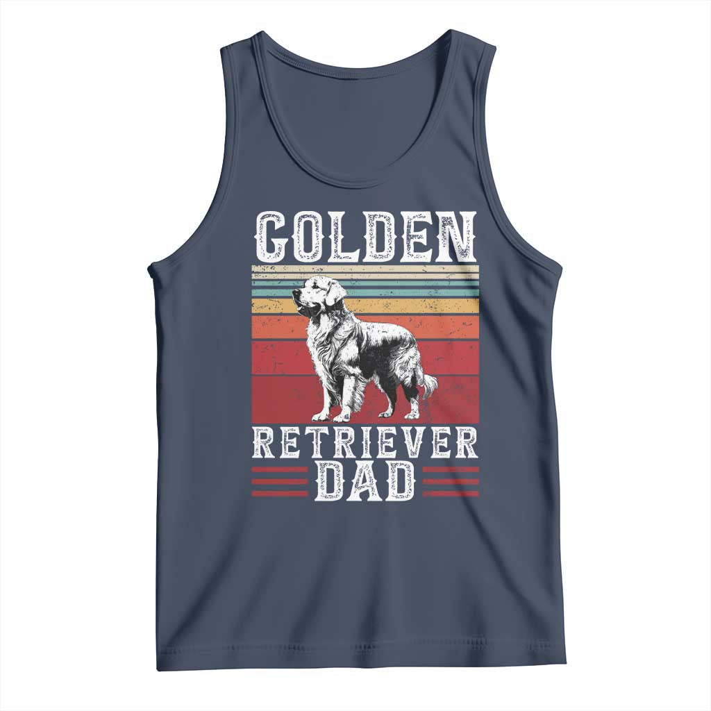 Retro Dog Golden Dad Tank Top Fathers Day Gift for Dog Lovers Golden Retriever Dad - Wonder Print Shop