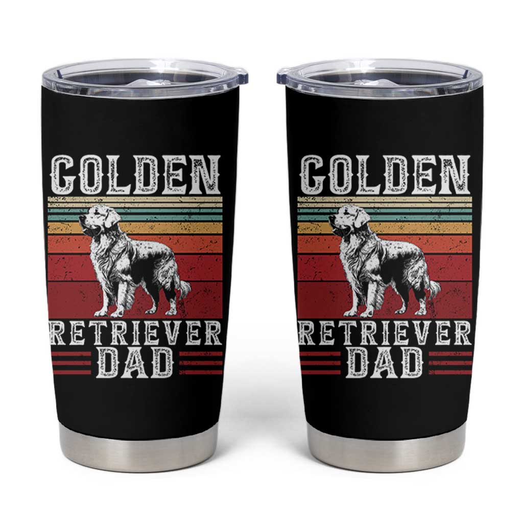 Retro Dog Golden Dad Tumbler Cup Fathers Day Gift for Dog Lovers Golden Retriever Dad - Wonder Print Shop