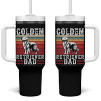 Retro Dog Golden Dad Tumbler With Handle Fathers Day Gift for Dog Lovers Golden Retriever Dad - Wonder Print Shop