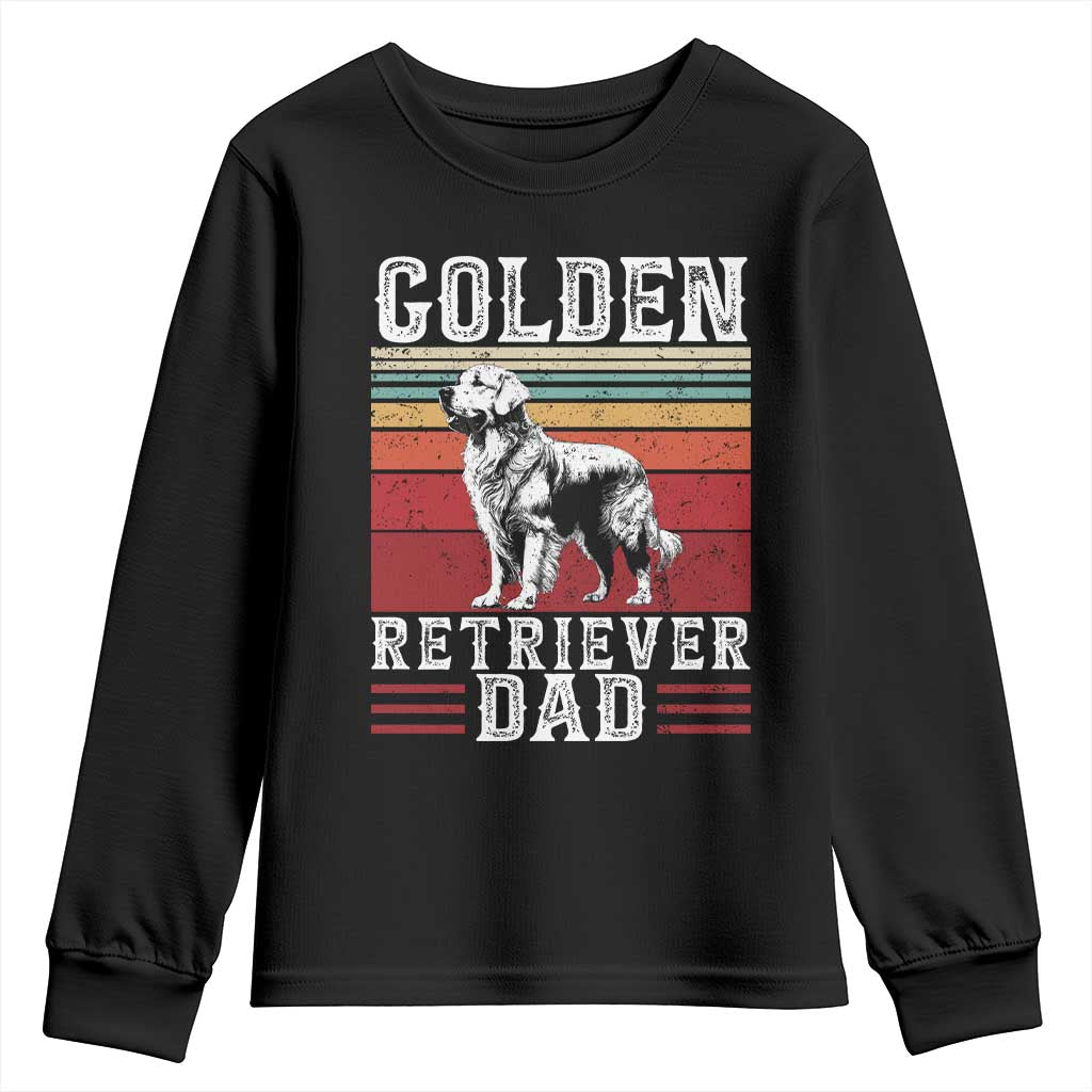 Retro Dog Golden Dad Youth Sweatshirt Fathers Day Gift for Dog Lovers Golden Retriever Dad - Wonder Print Shop