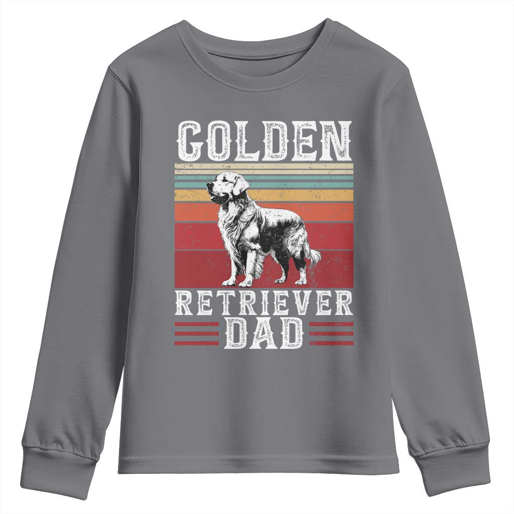Retro Dog Golden Dad Youth Sweatshirt Fathers Day Gift for Dog Lovers Golden Retriever Dad - Wonder Print Shop