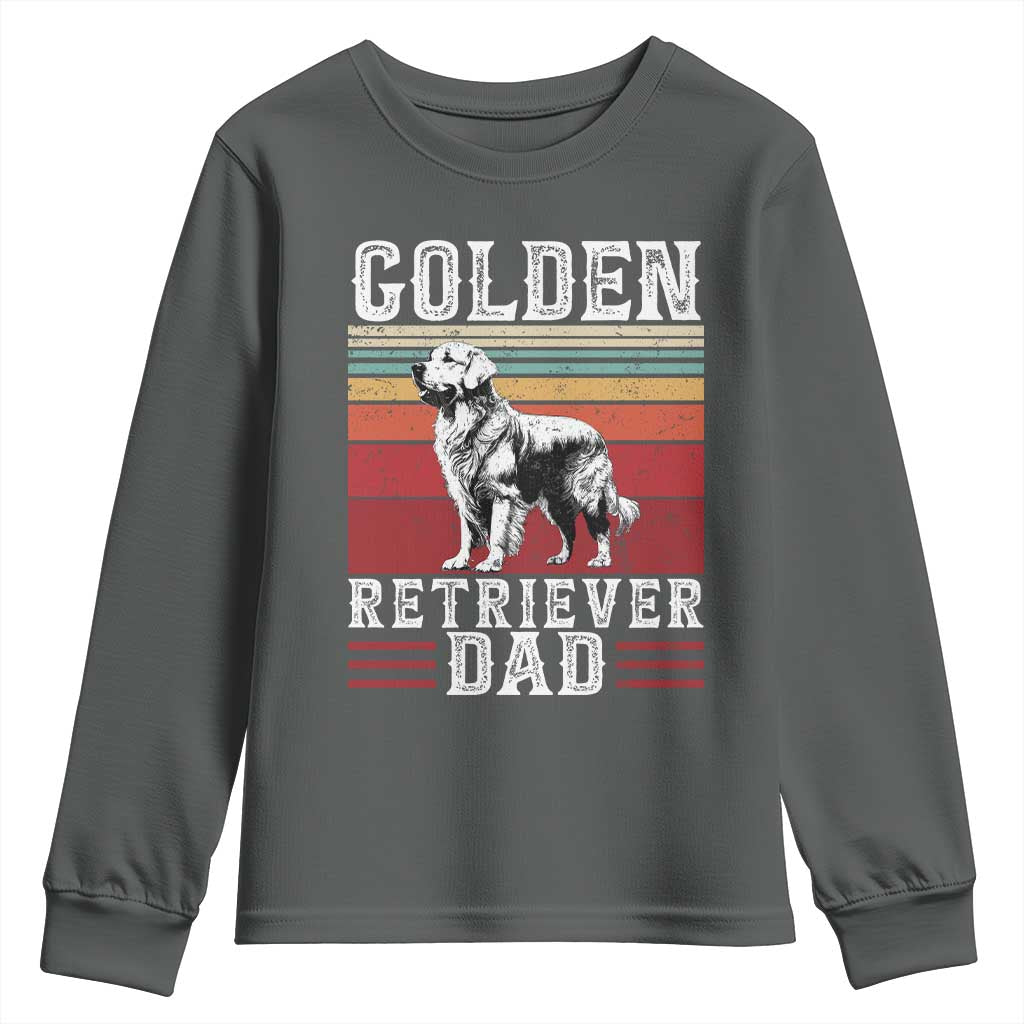 Retro Dog Golden Dad Youth Sweatshirt Fathers Day Gift for Dog Lovers Golden Retriever Dad - Wonder Print Shop