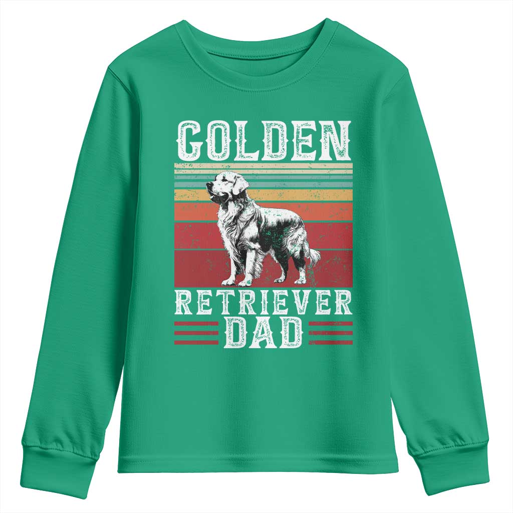 Retro Dog Golden Dad Youth Sweatshirt Fathers Day Gift for Dog Lovers Golden Retriever Dad - Wonder Print Shop