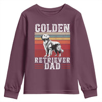 Retro Dog Golden Dad Youth Sweatshirt Fathers Day Gift for Dog Lovers Golden Retriever Dad - Wonder Print Shop