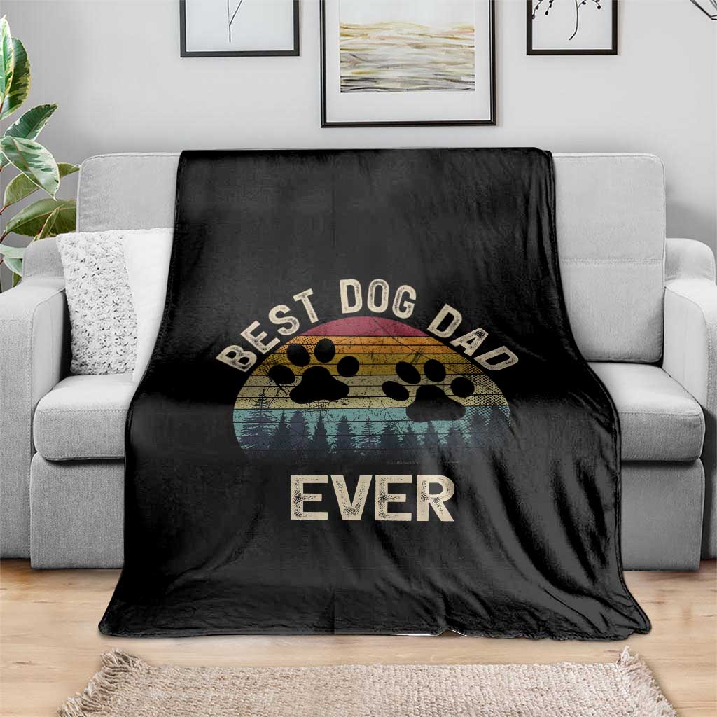 Best Dog Dad Ever Throw Blanket Fathers Day Gift for Dog Lovers - Wonder Print Shop