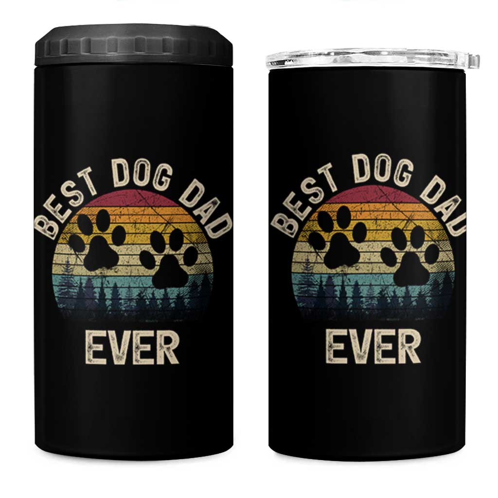 Best Dog Dad Ever 4 in 1 Can Cooler Tumbler Fathers Day Gift for Dog Lovers - Wonder Print Shop