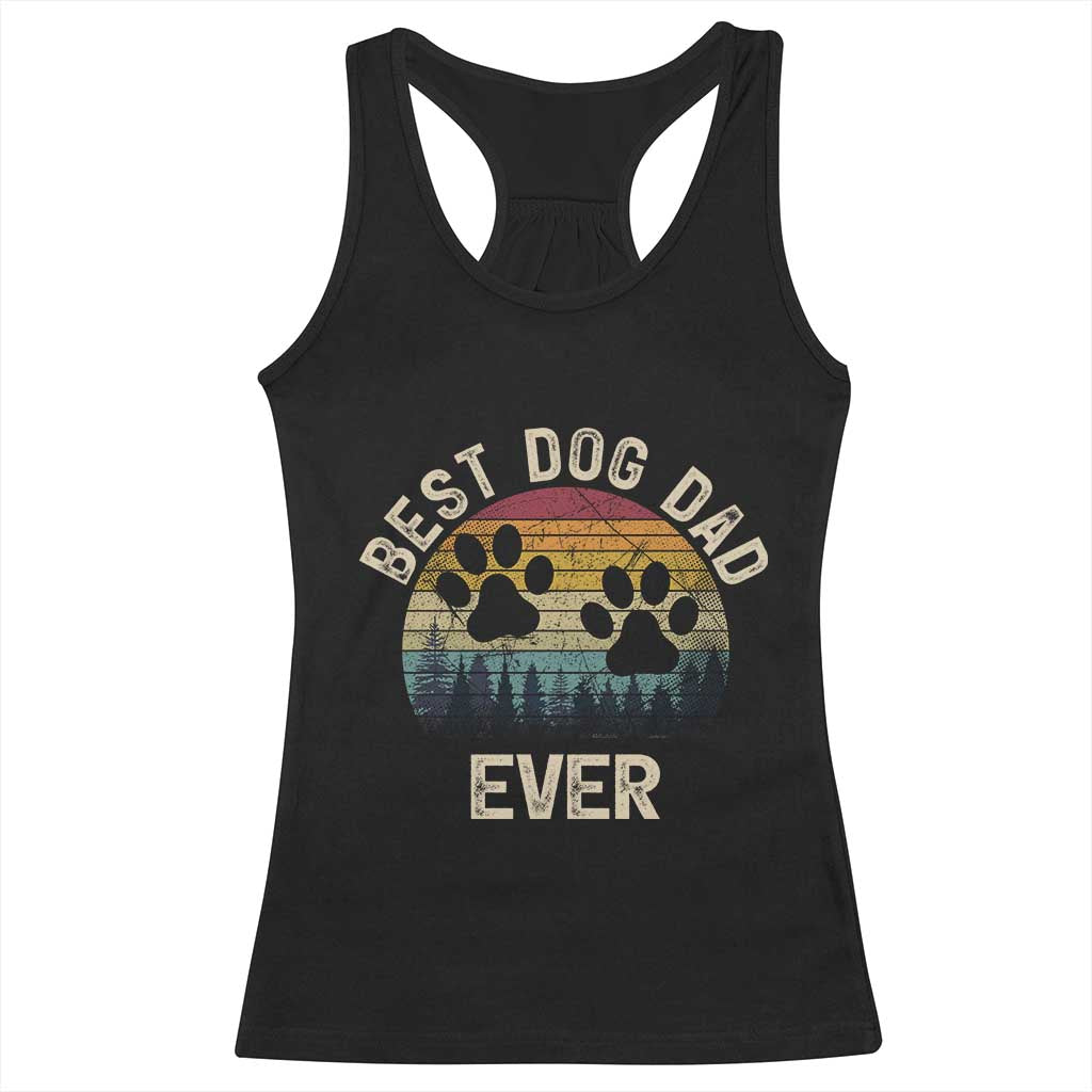 Best Dog Dad Ever Racerback Tank Top Fathers Day Gift for Dog Lovers - Wonder Print Shop