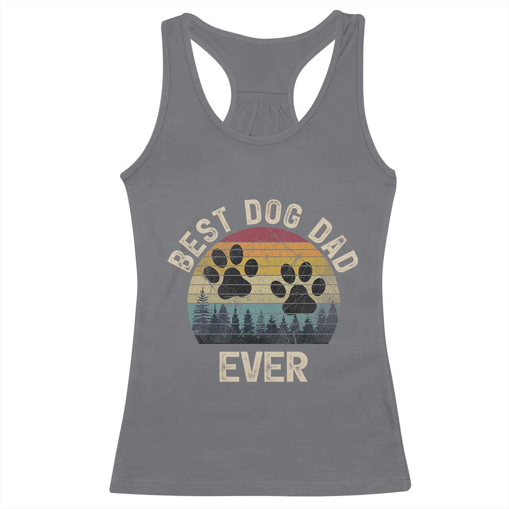 Best Dog Dad Ever Racerback Tank Top Fathers Day Gift for Dog Lovers - Wonder Print Shop