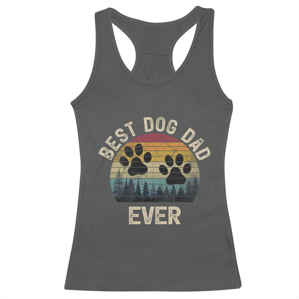 Best Dog Dad Ever Racerback Tank Top Fathers Day Gift for Dog Lovers - Wonder Print Shop