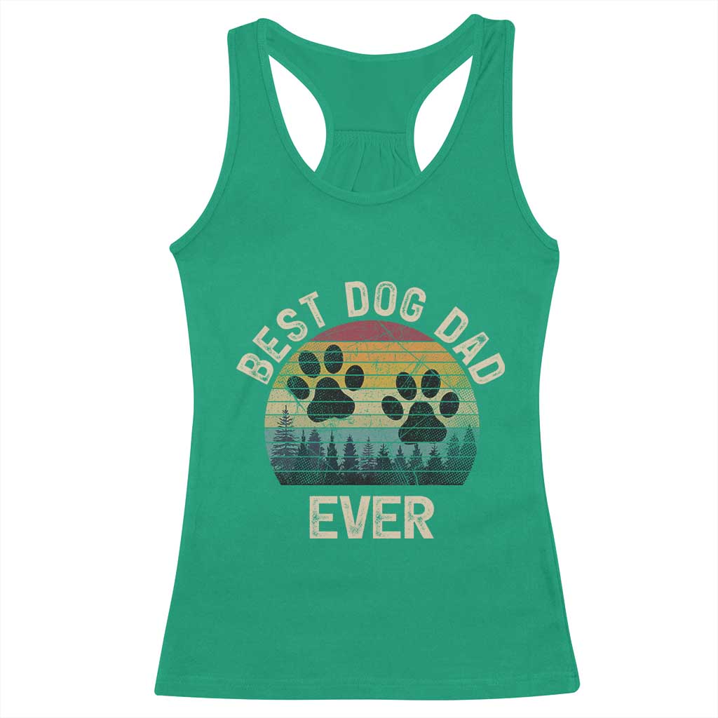 Best Dog Dad Ever Racerback Tank Top Fathers Day Gift for Dog Lovers - Wonder Print Shop
