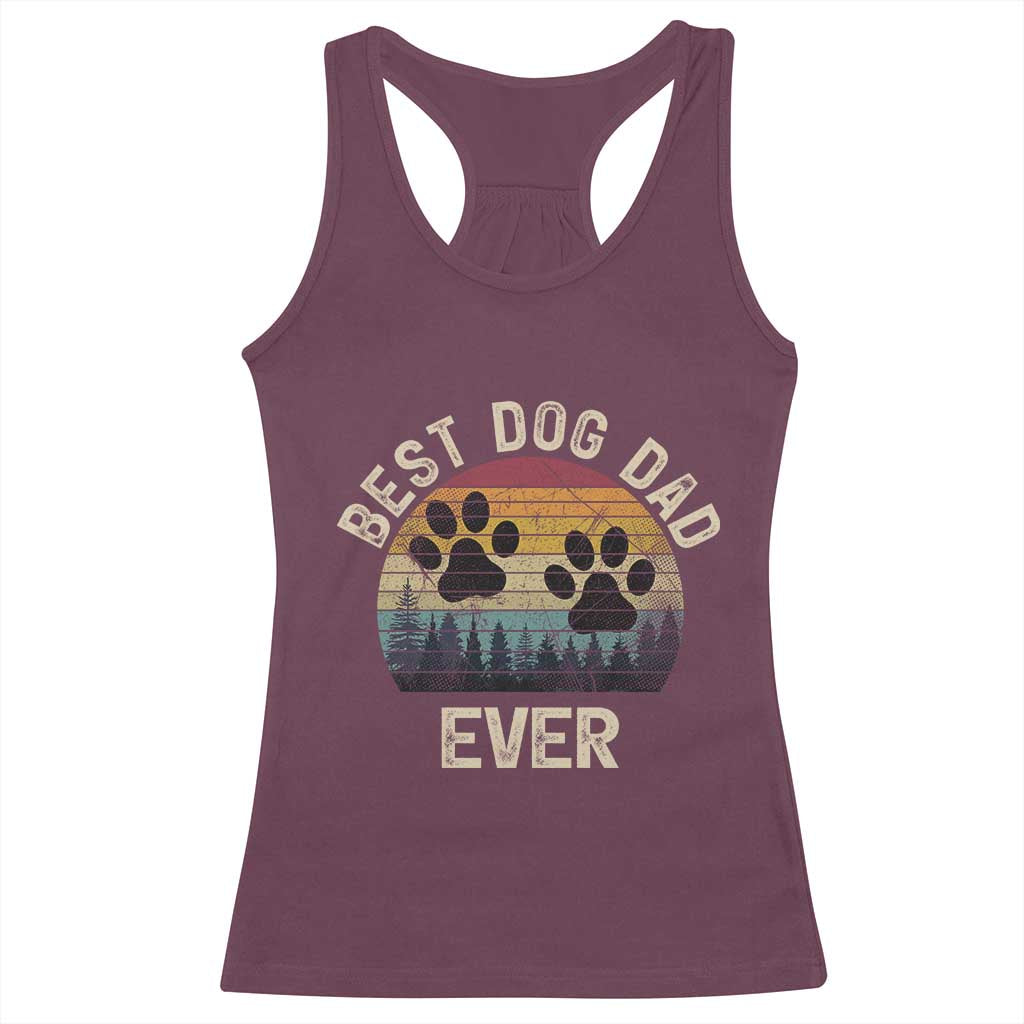 Best Dog Dad Ever Racerback Tank Top Fathers Day Gift for Dog Lovers - Wonder Print Shop