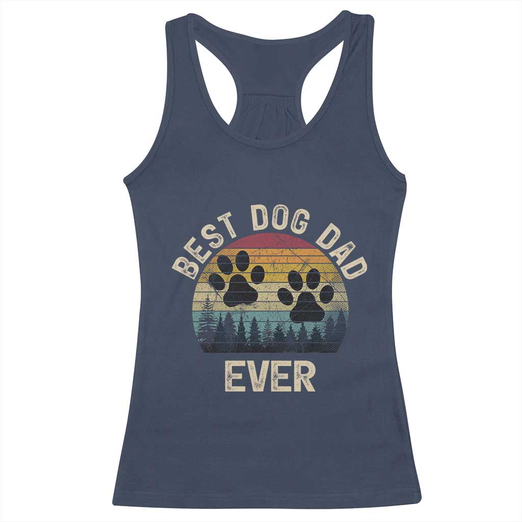Best Dog Dad Ever Racerback Tank Top Fathers Day Gift for Dog Lovers - Wonder Print Shop