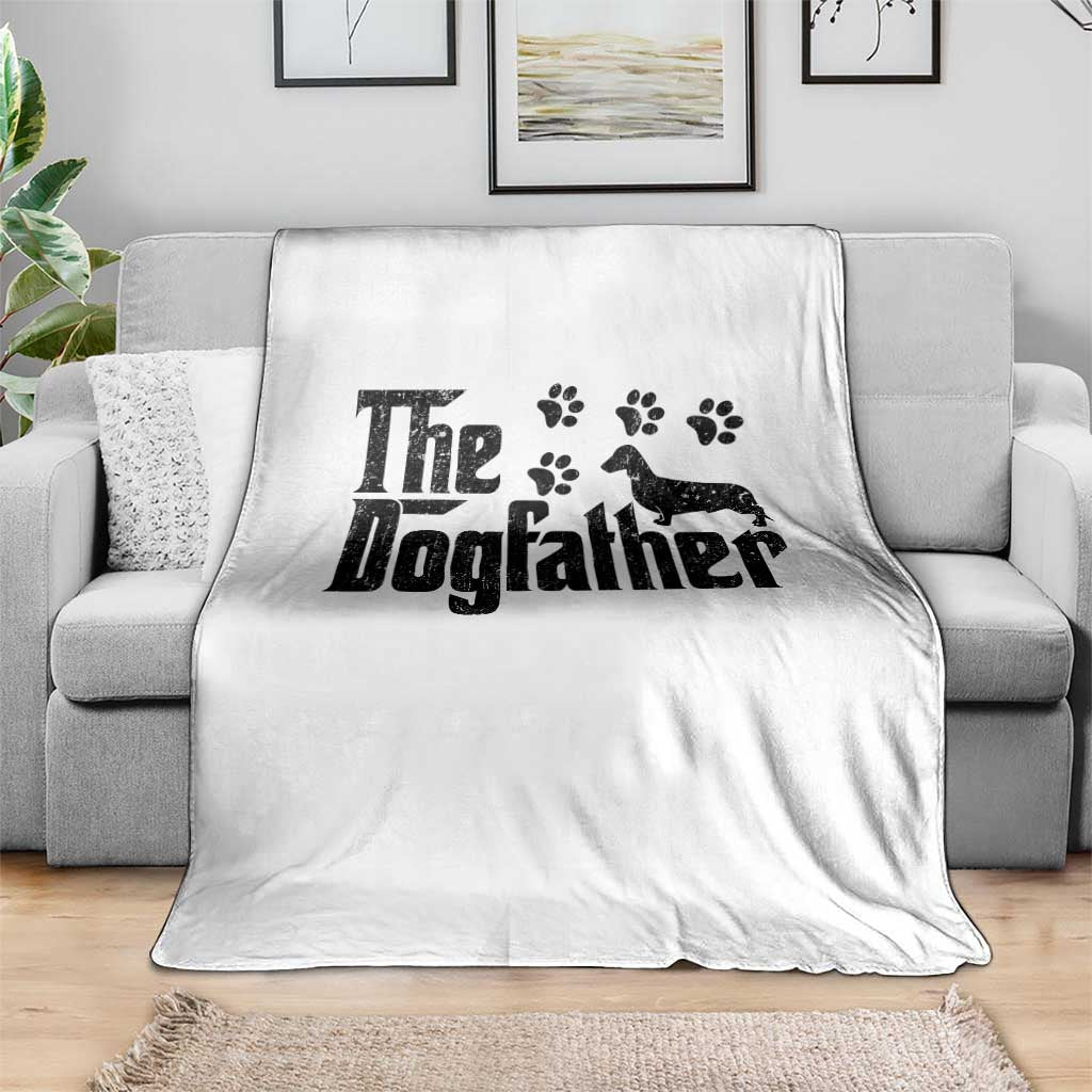 Dachshund Dog Dad Throw Blanket The Dogfather Fathers Day Gifts For Dog Lovers - Wonder Print Shop