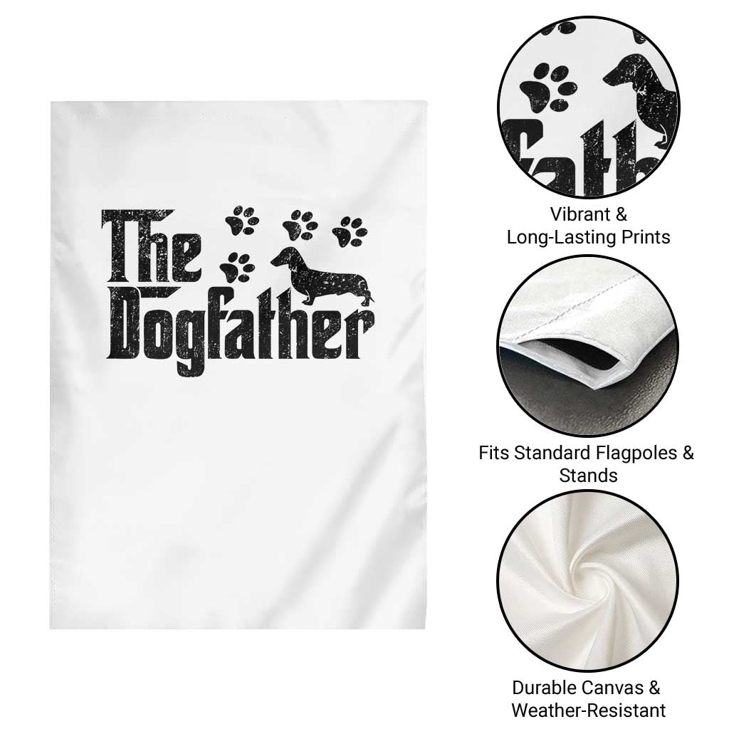 Dachshund Dog Dad Garden Flag The Dogfather Fathers Day Gifts For Dog Lovers - Wonder Print Shop
