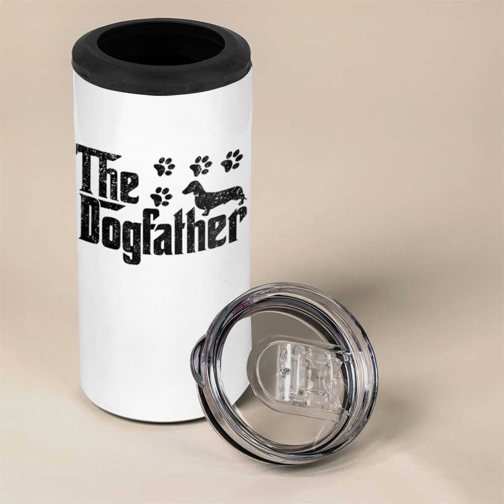 Dachshund Dog Dad 4 in 1 Can Cooler Tumbler The Dogfather Fathers Day Gifts For Dog Lovers - Wonder Print Shop