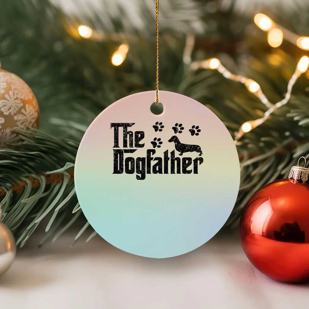 Dachshund Dog Dad Ceramic Ornament The Dogfather Fathers Day Gifts For Dog Lovers - Wonder Print Shop