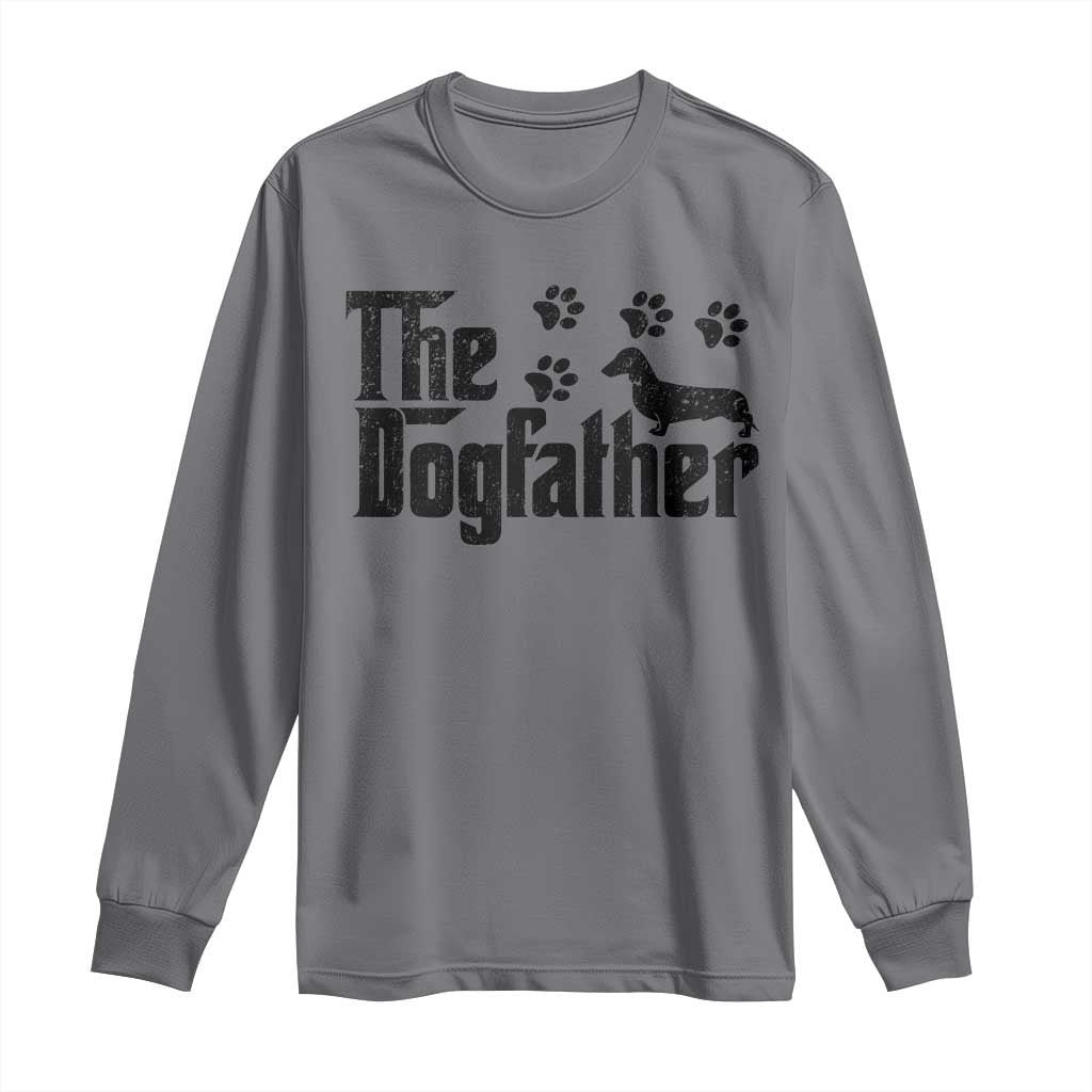 Dachshund Dog Dad Long Sleeve Shirt The Dogfather Fathers Day Gifts For Dog Lovers - Wonder Print Shop