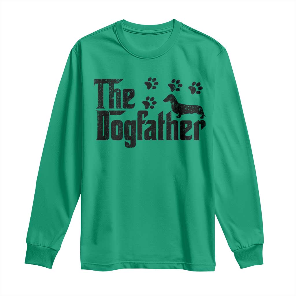 Dachshund Dog Dad Long Sleeve Shirt The Dogfather Fathers Day Gifts For Dog Lovers - Wonder Print Shop