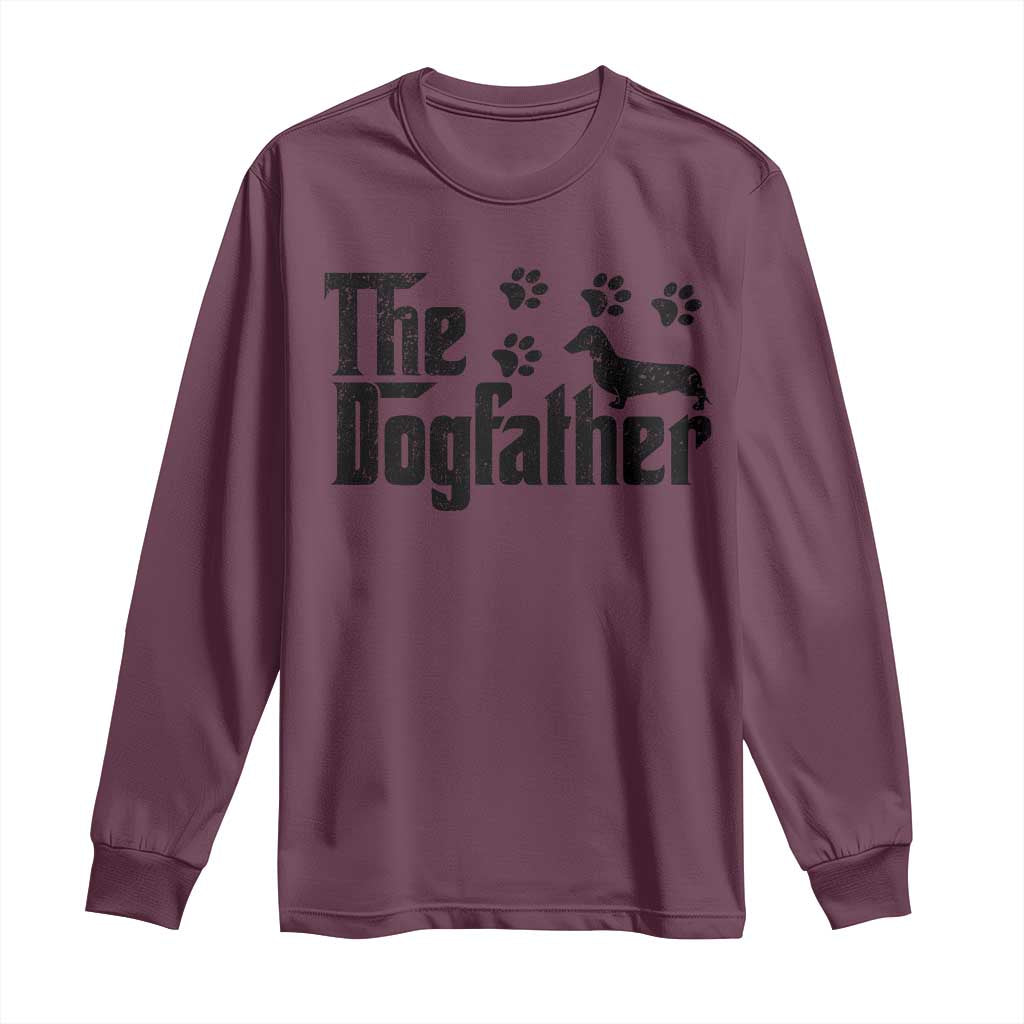 Dachshund Dog Dad Long Sleeve Shirt The Dogfather Fathers Day Gifts For Dog Lovers - Wonder Print Shop