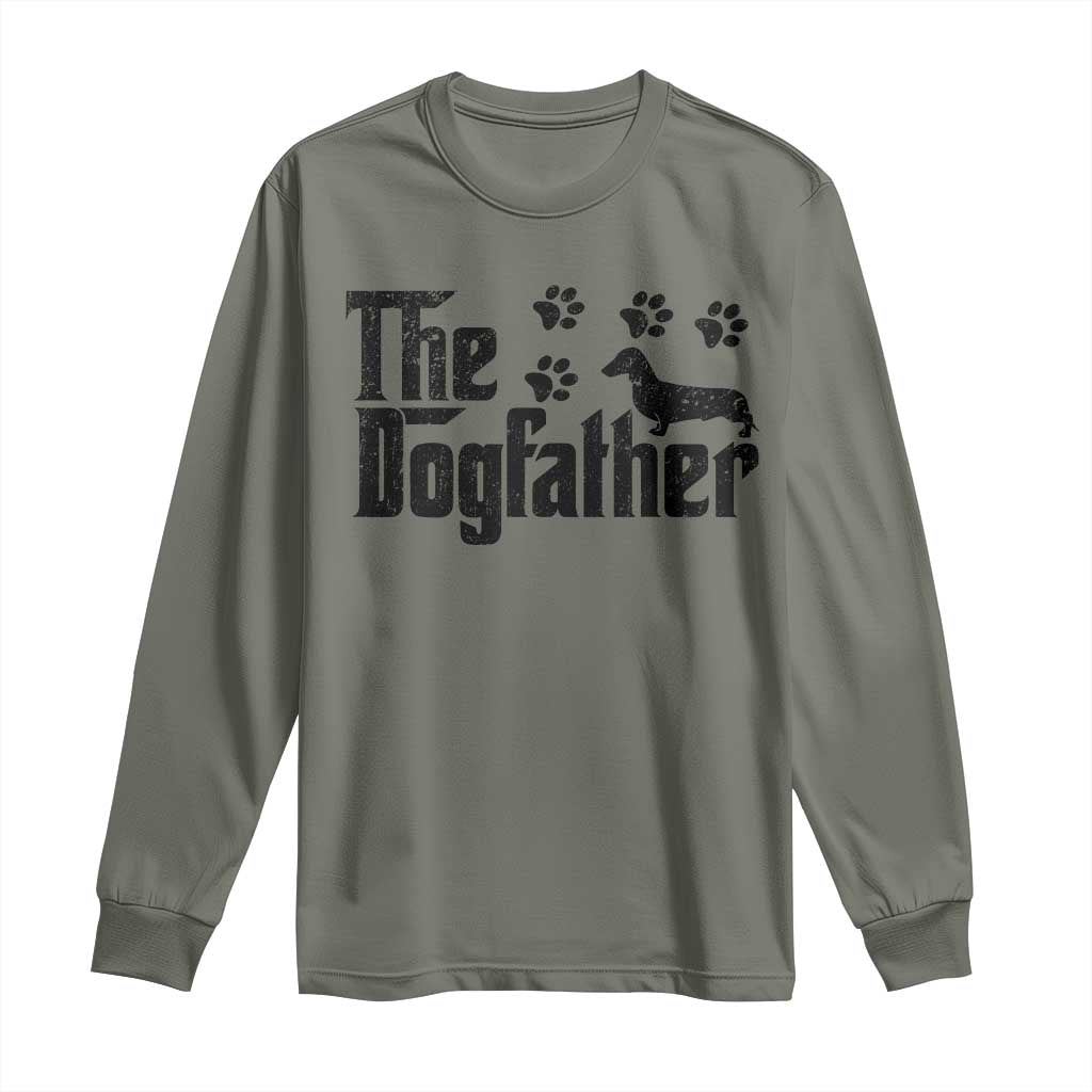 Dachshund Dog Dad Long Sleeve Shirt The Dogfather Fathers Day Gifts For Dog Lovers - Wonder Print Shop