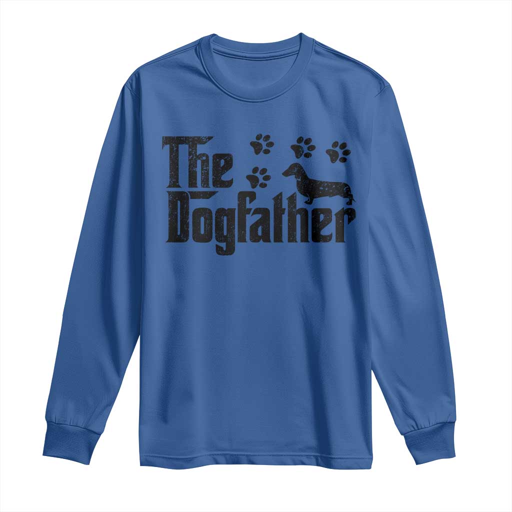Dachshund Dog Dad Long Sleeve Shirt The Dogfather Fathers Day Gifts For Dog Lovers - Wonder Print Shop