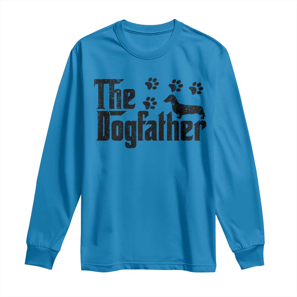 Dachshund Dog Dad Long Sleeve Shirt The Dogfather Fathers Day Gifts For Dog Lovers - Wonder Print Shop