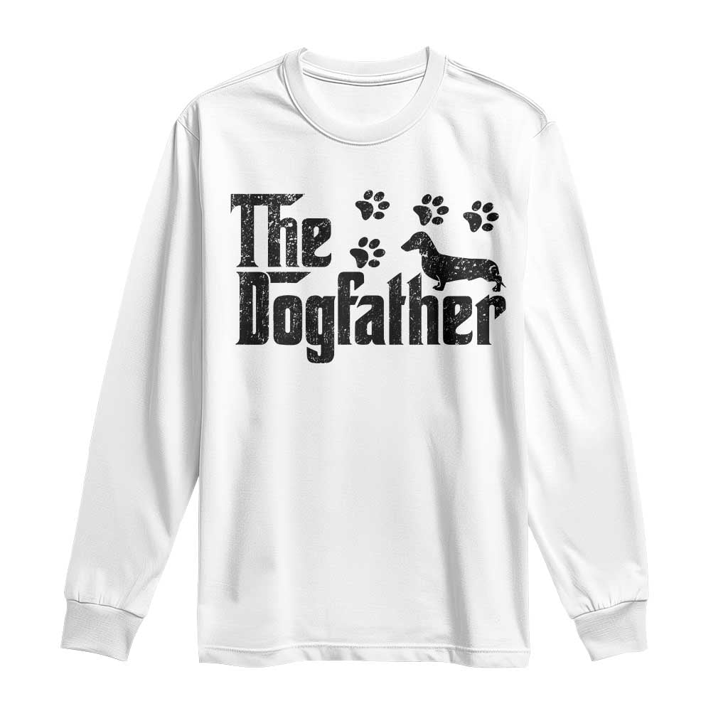 Dachshund Dog Dad Long Sleeve Shirt The Dogfather Fathers Day Gifts For Dog Lovers - Wonder Print Shop