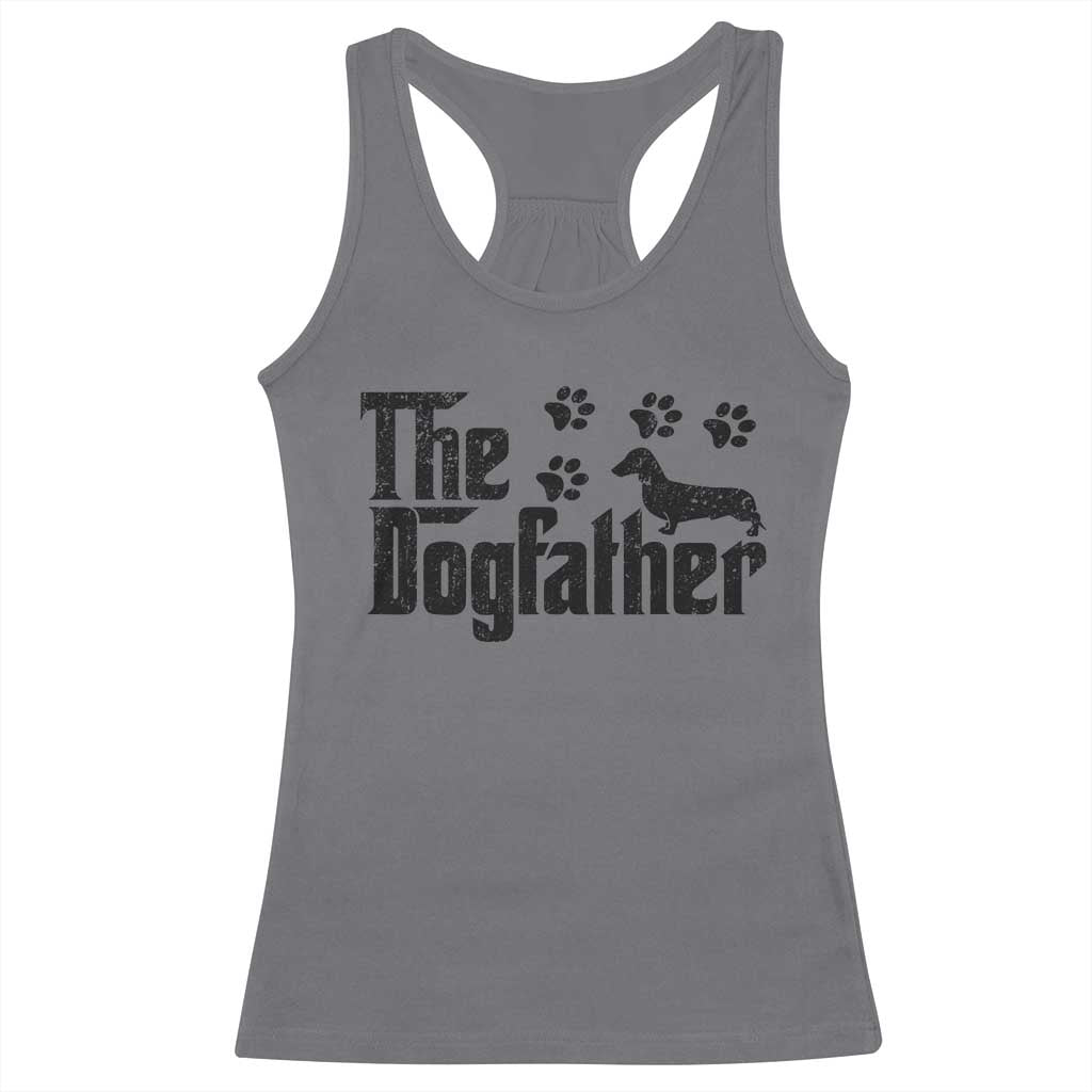 Dachshund Dog Dad Racerback Tank Top The Dogfather Fathers Day Gifts For Dog Lovers - Wonder Print Shop