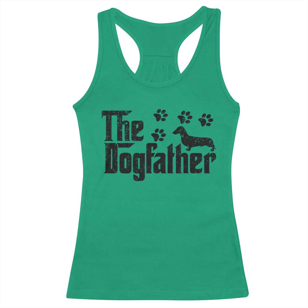 Dachshund Dog Dad Racerback Tank Top The Dogfather Fathers Day Gifts For Dog Lovers - Wonder Print Shop