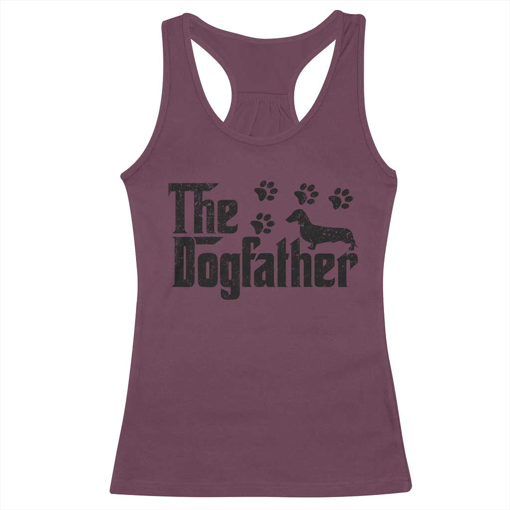 Dachshund Dog Dad Racerback Tank Top The Dogfather Fathers Day Gifts For Dog Lovers - Wonder Print Shop