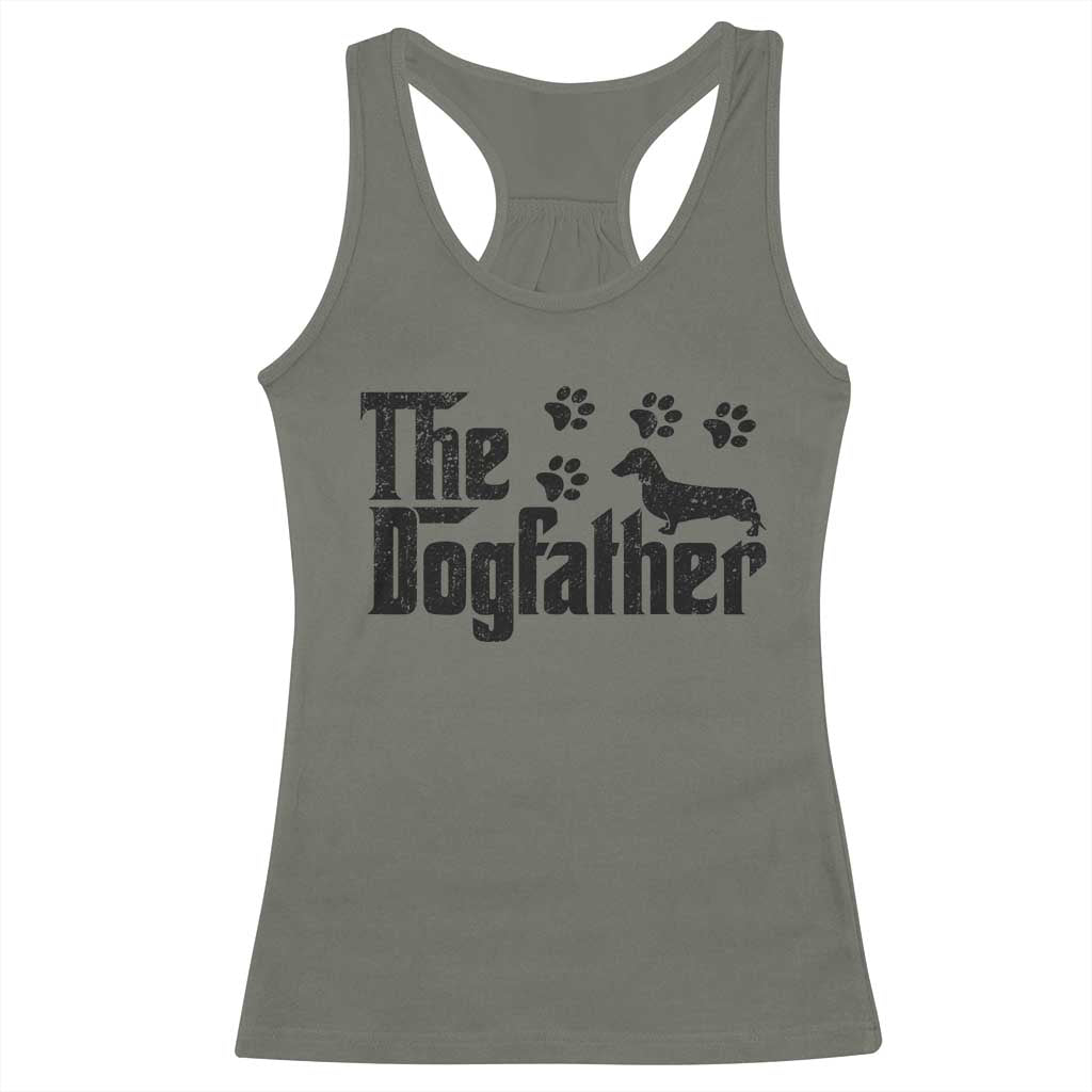 Dachshund Dog Dad Racerback Tank Top The Dogfather Fathers Day Gifts For Dog Lovers - Wonder Print Shop