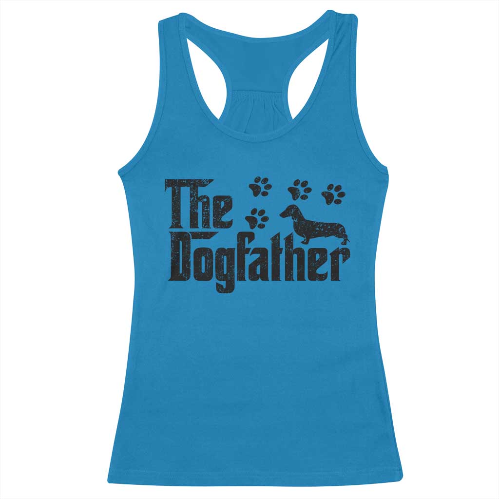 Dachshund Dog Dad Racerback Tank Top The Dogfather Fathers Day Gifts For Dog Lovers - Wonder Print Shop