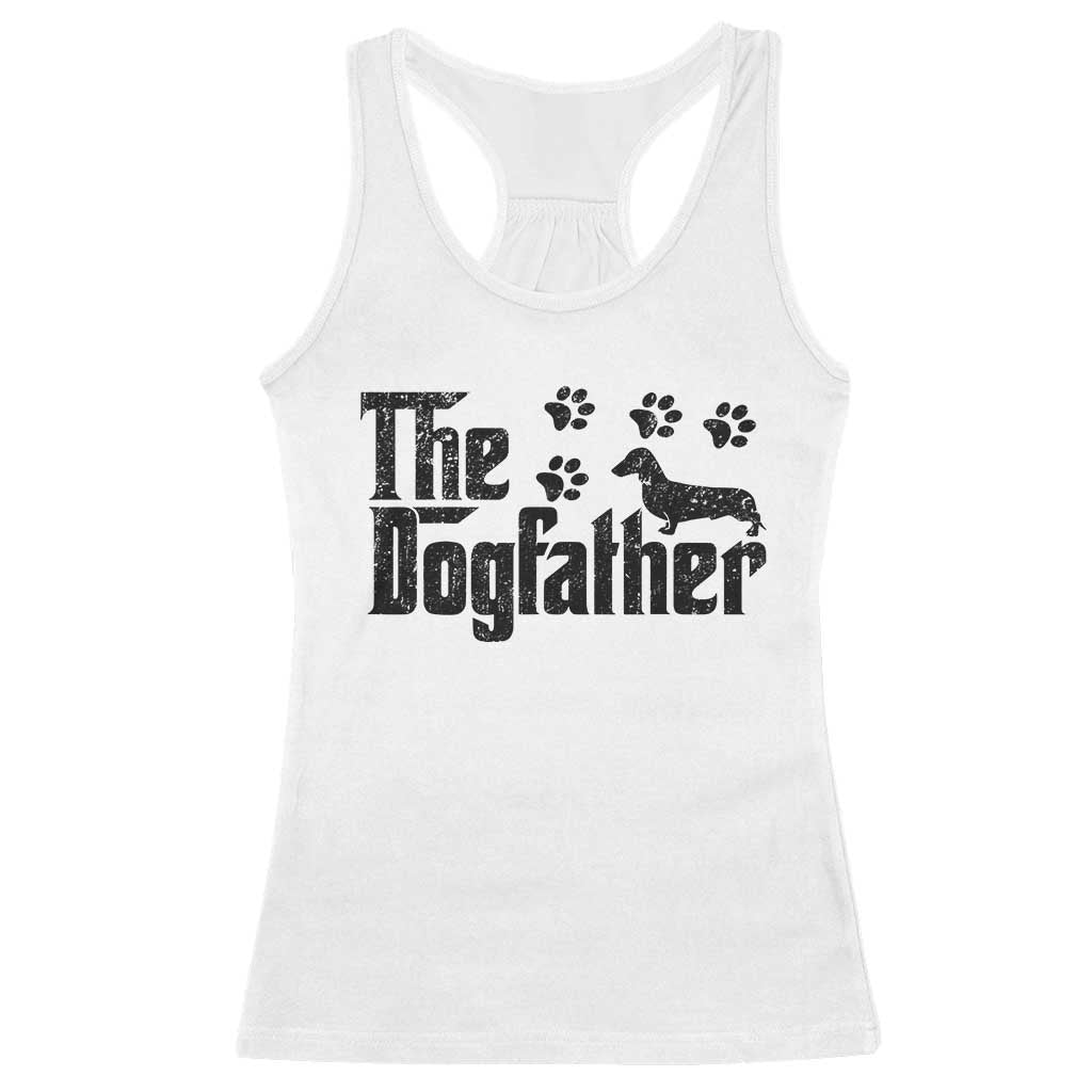 Dachshund Dog Dad Racerback Tank Top The Dogfather Fathers Day Gifts For Dog Lovers - Wonder Print Shop