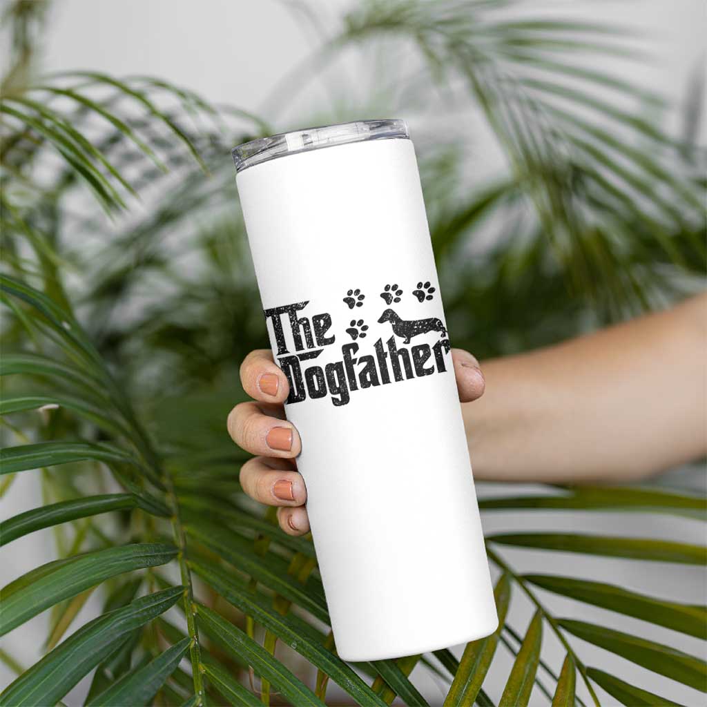 Dachshund Dog Dad Skinny Tumbler The Dogfather Fathers Day Gifts For Dog Lovers - Wonder Print Shop