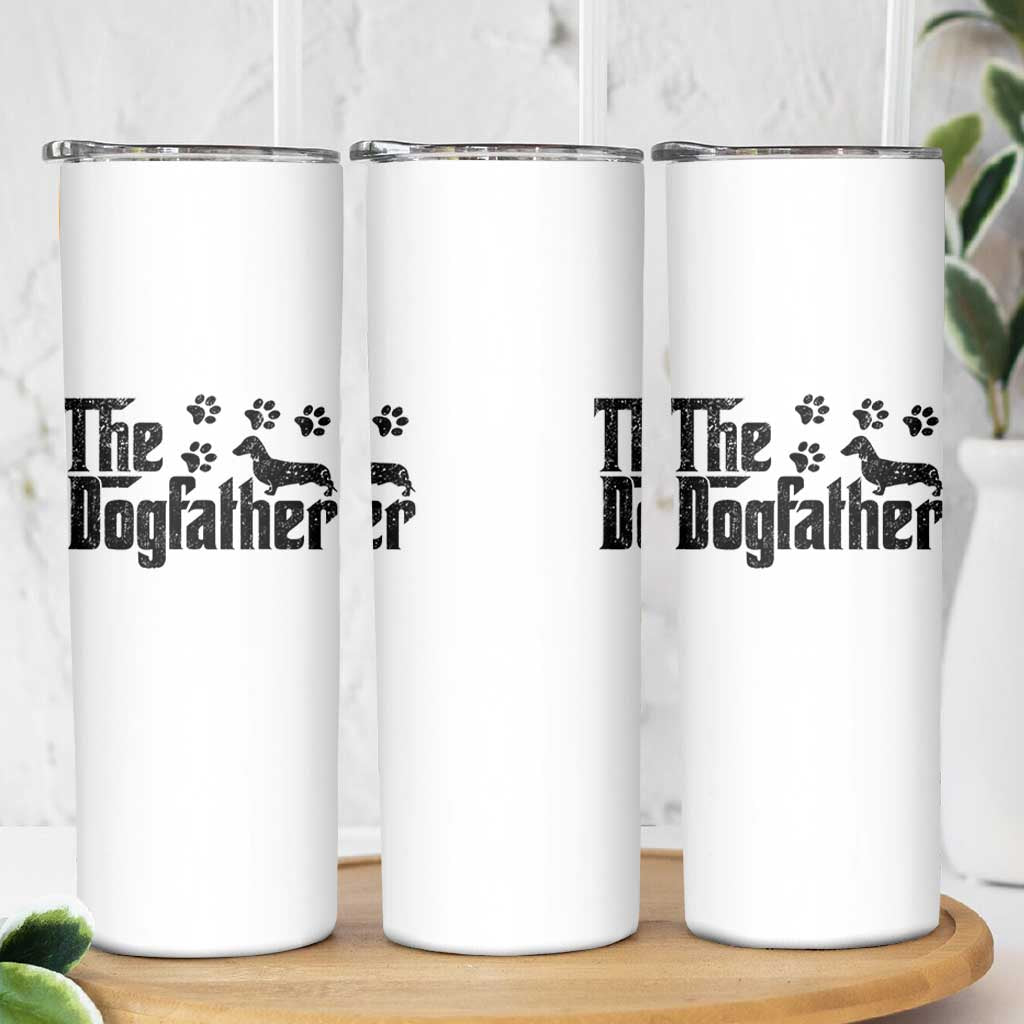Dachshund Dog Dad Skinny Tumbler The Dogfather Fathers Day Gifts For Dog Lovers - Wonder Print Shop