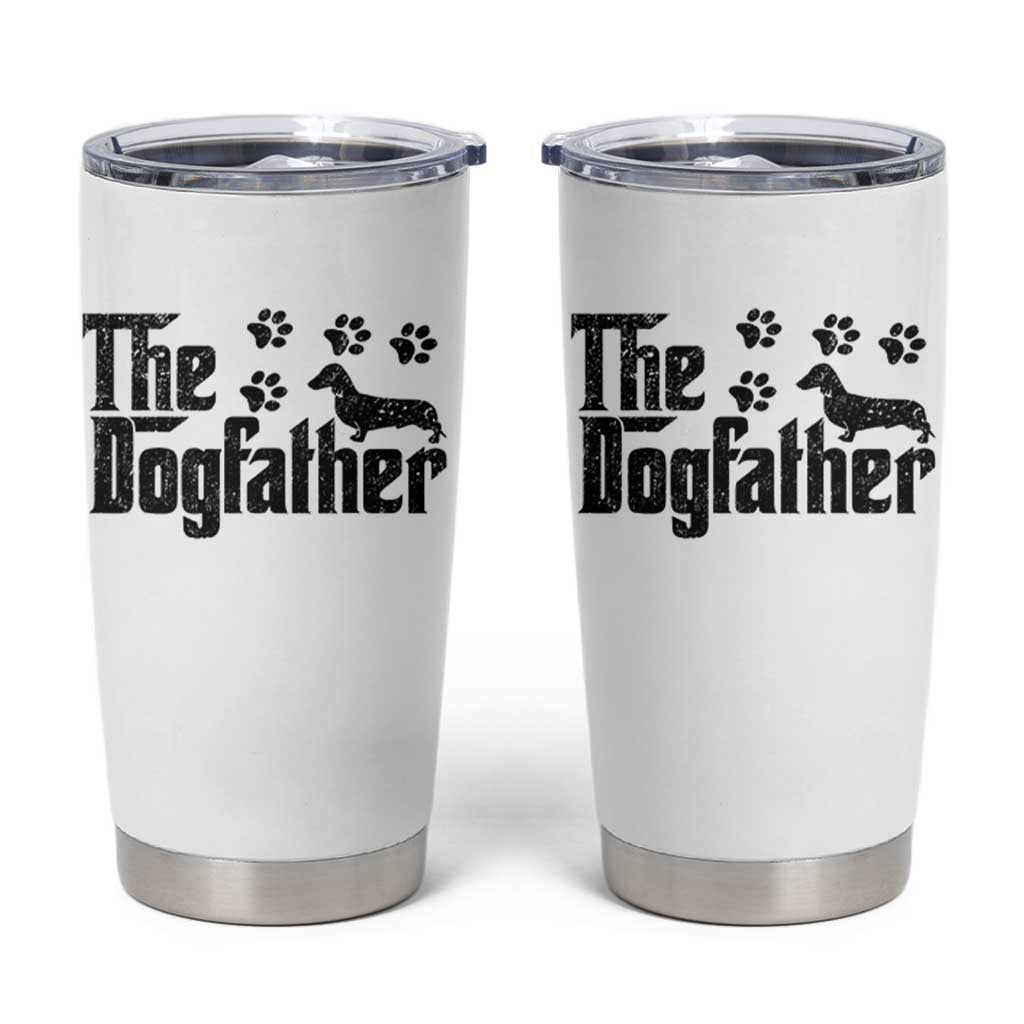 Dachshund Dog Dad Tumbler Cup The Dogfather Fathers Day Gifts For Dog Lovers - Wonder Print Shop