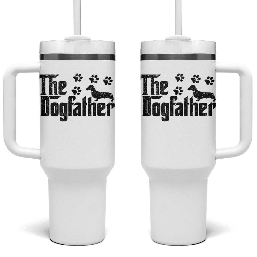 Dachshund Dog Dad Tumbler With Handle The Dogfather Fathers Day Gifts For Dog Lovers - Wonder Print Shop