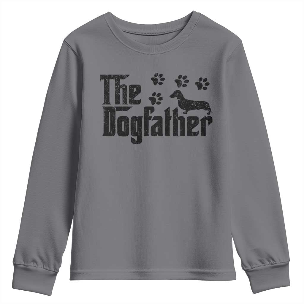 Dachshund Dog Dad Youth Sweatshirt The Dogfather Fathers Day Gifts For Dog Lovers - Wonder Print Shop