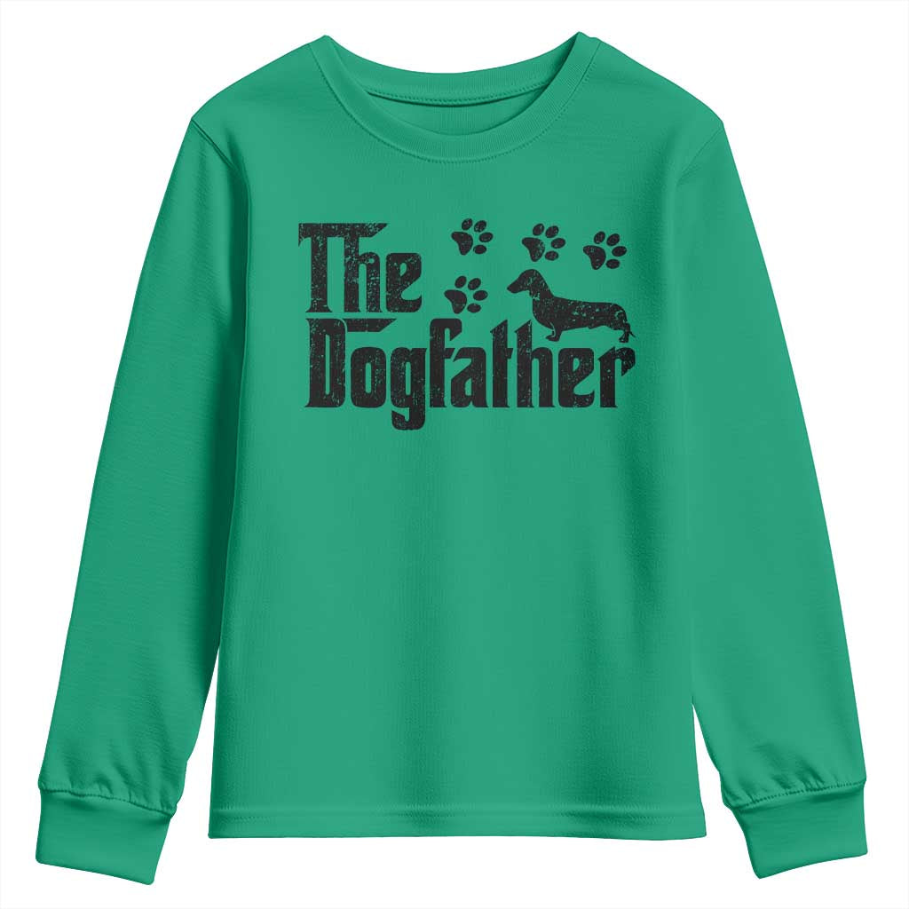 Dachshund Dog Dad Youth Sweatshirt The Dogfather Fathers Day Gifts For Dog Lovers - Wonder Print Shop