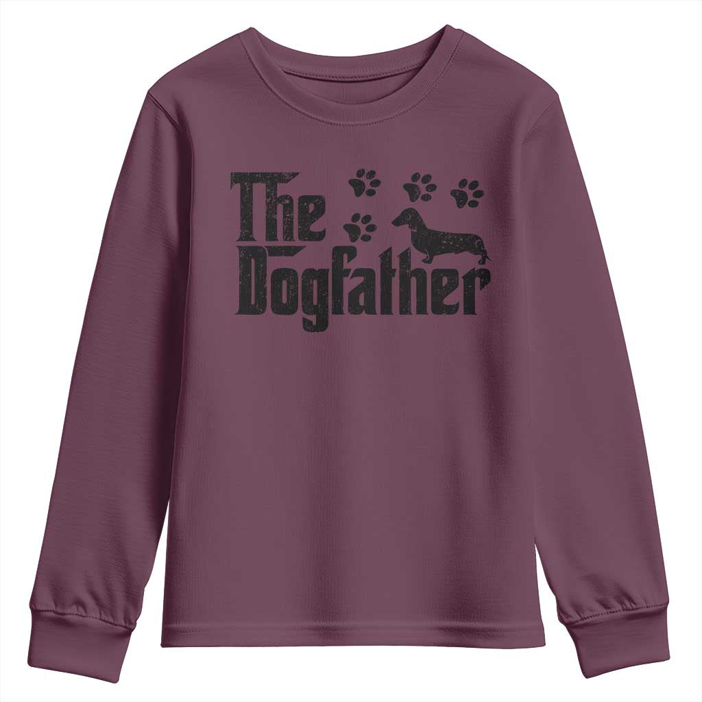 Dachshund Dog Dad Youth Sweatshirt The Dogfather Fathers Day Gifts For Dog Lovers - Wonder Print Shop