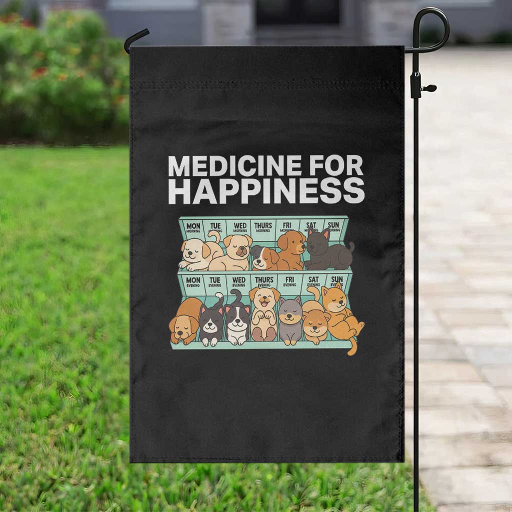 Funny Dog Lover Garden Flag My Medicine For Happiness Called Cats Everyday - Wonder Print Shop